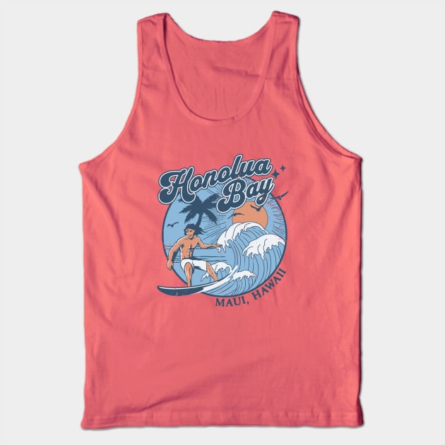 1970s Vintage Surfing Hanalei Bay, Kauai' Hawaii Retro Sunset // Old School Surfer // Surf Hawaii Tank Top by Now Boarding